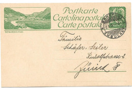 7 - 27  - Entier Postal Avec Illustration "Bernardino Pass" Cachet Chemins De Fer "Ambulant 1923" - Interi Postali