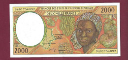 270524 - BILLET BANQUE ETATS AFRIQUE CENTRALE DEUX MILLE FRANCS E 9401754892 - États D'Afrique Centrale