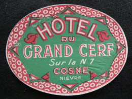 étiquette Hôtel Bagage - Hôtel Du Grand Cerf Cosne Nièvre Sur La N. 7  STEPétiq1 - Hotelaufkleber