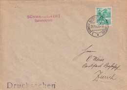 Sonderstempel  "Schwanden (Gl.) Bahnhofplatz"       1938 - Brieven En Documenten