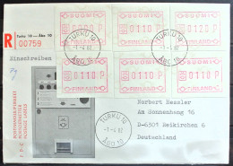 FINNLAND 1982 " R BRIEF MIT AUTOMATMARKEN " Michelnr  ATM 6 X Nr 1 Sehr Schon Gestempelt € 15.00 - Automaatzegels [ATM]
