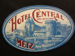 étiquette Hôtel Bagage - Hôtel Central Metz Près De La Gare STEPétiq1 - Hotel Labels