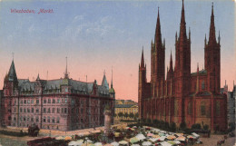ALLEMAGNE - Wiesbaden - Markt - Vue D'ensemble - Colorisé - Animé - Carte Postale Ancienne - Wiesbaden