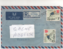 Timbres  " Oiseau " ,  Sur Lettre , Cover , Mail Registered , Recommandée Du 04/02/70 Pour GB - Gambia (1965-...)