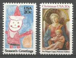 United States Of America 1984 Mi 1716-1717 MNH  (ZS1 USA1716-1717) - Madonnas