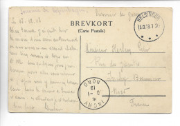 HELSINGOR Danemark Guerre 14 18 Prisonnier De Guerre Français CAD 12/18   .....A - Cartas & Documentos