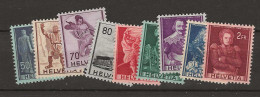 1941 MNH Switzerland Mi 377-85 Postfris** - Neufs