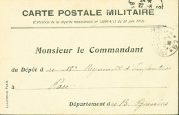 Guerre 14 CP FM Militaire Franchise Signification Affectation Pour Faire Suivre Courrier 18 Régiment Infanterie à Pau - 1. Weltkrieg 1914-1918