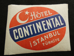 étiquette Hôtel Bagage - Hôtel Continental Istanbul Türkiye     STEPétiq1 - Etiquetas De Hotel