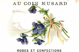 CHROMO AU COIN MUSARD B. DUTAR NOUVEAUTES A MELUN BOUQUET DE VIOLETTES - Autres & Non Classés