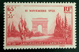1938 FRANCE N 403 - 11 NOVEMBRE 1938 20e Me ANNIVERSAIRE DE L’ARMISTICE - NEUF* - Unused Stamps