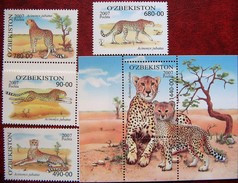 Uzbekistan  2007  Fauna  Gepards  4 V +S/S  MNH - Uzbekistan