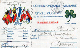 CP- Correspondance Militaire   - 6 Drapeaux - - 1. Weltkrieg 1914-1918
