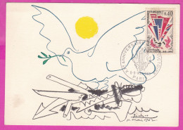 294360 / France - Spanish Painter Pablo Picasso - Le Monde Sans Armes (1962) Bird Dove KM 1965 USED 0.40 Fr. XXème Anniv - Peintures & Tableaux