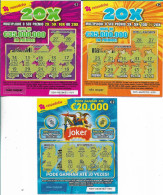 Portugal , 3 Lottery Tickets Raspadinha - Billetes De Lotería