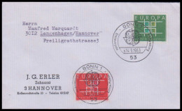 Bund 1963, Mi. 406-07 FDC - Covers & Documents