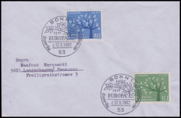 Bund 1962, Mi. 383-84 FDC - Briefe U. Dokumente