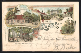 Lithographie Loxten / Nortrup, Restaurant Fenstermann Mit Kegelbahn Und Vergnügungsplatz, Haus Loxten U. Friedenseiche  - Other & Unclassified