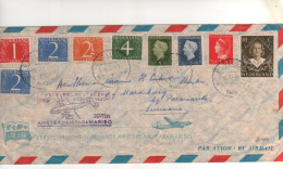 Timbres  Sur Lettre , Cover , Mail Pour Le Suriname Du 16/05/49 + Cachet Aérien " Amsterdam - Paramaribo " - Storia Postale