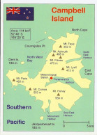 1 Map Of Campbell Island * New Zealand * Landkarte Der Insel Campbell * Seit 1998 UNESCO Weltnaturerbe * - Landkaarten