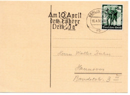 64818 - Deutsches Reich - 1938 - 6Pfg Volksabstimmung EF A Kte BERLIN - AM 10.APRIL ... -> Hannover - Lettres & Documents