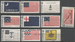 USA 1968 Historical Flags Issue - Cpl 10v. Set Used - SC. # 1345/54 - Francobolli