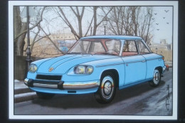 ►   Panhard 24 BT  1966 Bleue - CPM Illustrateur - Turismo