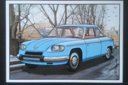 ►   Panhard 24 BT  1966 Bleue - CPM Illustrateur - Toerisme