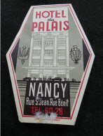 étiquette Hôtel Bagage - Hôtel  Du Palais Nancy     STEPétiq1 - Hotel Labels