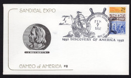 USA 1992 FDC Sandical Stamp Expo - Cameo Of America - Discovery Of America #8 - FDC