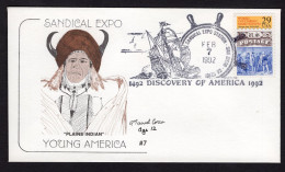 USA 1992 FDC Sandical Stamp Expo - Young America - Discovery Of America #7 - Sobres De Eventos