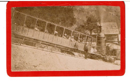 VITZNAU  ( Suisse ) - PHOTOGRAPHIE ALBUMINEE GARE TRAIN à CREMAILLERE Du RIGI 1870 - Loco Et Wagon -  RARE  - VOIR SCANS - Trains