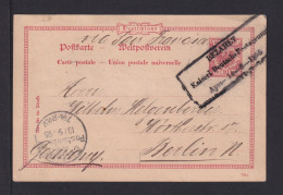 1895 - 10 Pf. Ganzsache Mit Rahmenstempel "Bezahlt.. Apia" Nach Berlin  - Samoa