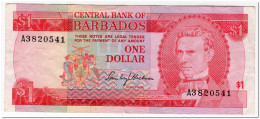 BARBADOS,1 DOLLAR,1973,P.29,aVF,SMALL TEAR - Barbades