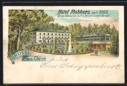 Lithographie Kleve / Rhein, Hotel Robbers  - Kleve