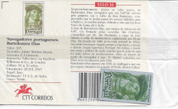 Portugal , Metal Replica Of Bartolomeu Dias Stamp Issued By Postal Services In Closed Packaging , Explorer , Navigator - Onderzoekers