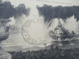 Sur CPA Versailles 1915 Cachet Rond 1er Groupe D'Aérostation 8 ème Cie - WW I