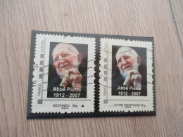 G1 France X 2 TP Adhésifs Abbé Pierre - Used Stamps