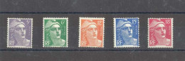 Yvert 883 à 887 è Marianne De Gandon - Série De 5 Timbres Neufs Sans Traces De Charnières - Unused Stamps