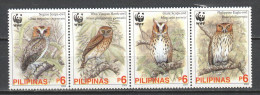 Philippines 2004 Mi 3593-3596 In Strip MNH WWF - OWLS - Ongebruikt