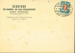 Danzig YT N°244A CAD Danzig Luftpost 19 12 1938 - Storia Postale