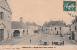 Ballon (72 - Sarthe) Place Des Halles Et Grande Rue - Sonstige & Ohne Zuordnung