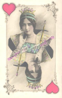 Playing Card Queen Of Hearts, Actress Cleo De Merode, Pre 1905 - Cartas