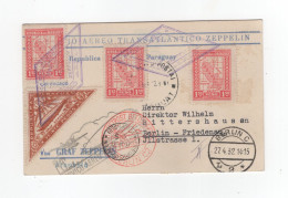 1932 Paraguay Nice Zeppelin LZ 127 3rd Southamerica Flight Reg.card + 20 P Zeppelin Stamp Sieger # 155 - Paraguay