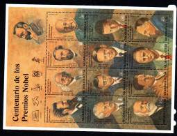 NOBEL PRIZE - NICARAGUA - 1995 - NOBEL WINNERS SHEETLET OF 12  X C$2.50  MINT NEVER HINGED - Nobelpreisträger