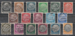 1933 - REICH / HINDENBURG   Mi No 512/528 - Usados