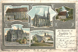 Alte Bauwerke Zu Saalfeld A. Saale - Litho - Saalfeld