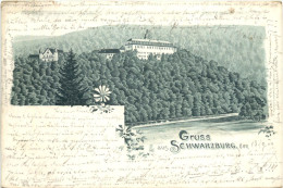 Gruss Aus Schwarzburg - Litho - Saalfeld