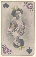 Playing Card Queen Of Spades, Actress Lina Cavalieri, Pre 1920 - Cartes à Jouer