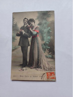Tres Ancienne Carte Postale Collection 1504 Couples Bien Faire Et Laisser Dire  Voyagée Année 1912 - Coppie